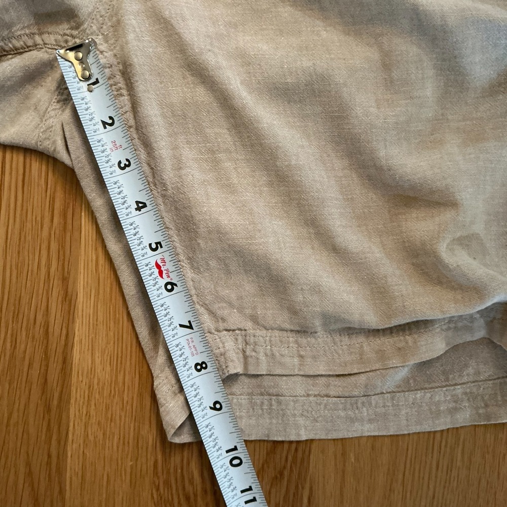 Broletto Linen Shorts Men's XL Beige Drawstring Zip Fly Summer Casual - Picture 8 of 8